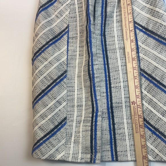 rebecca minkoff twill pencil skirt grey, white and blues size 0 70% cotton skirt - Picture 9 of 10